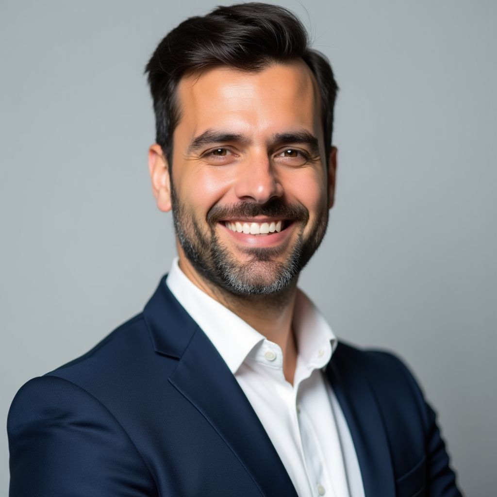 Retrato profesional de Javier Moreno, Director Comercial